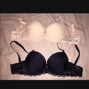 2pack contrast lace ruched bras